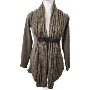 VENUS Brown Belted Cardigan Sweater